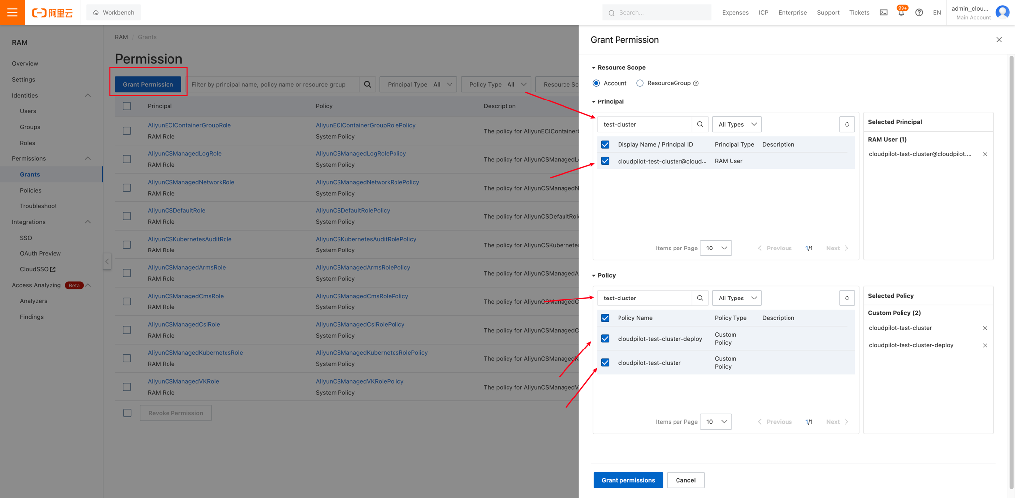 grant-alibabacloud-ram-policies